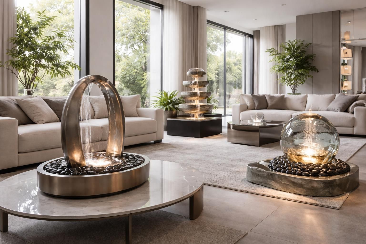 découvrez des idées chic et modernes de fontaines décoratives pour sublimer votre salon avec élégance et fraîcheur.