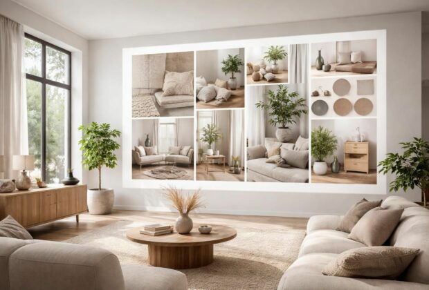 découvrez comment créer une déco intérieure unique en projetant un moodboard géant sur un écran de projection pour inspirer et personnaliser votre espace de vie.