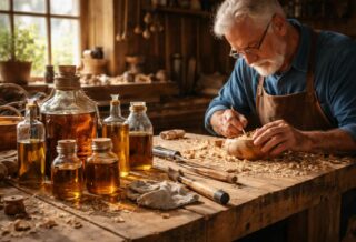 découvrez comment l'huile de vidange pour le bois est devenue le secret bien gardé des artisans pour protéger et sublimer leurs créations en bois.