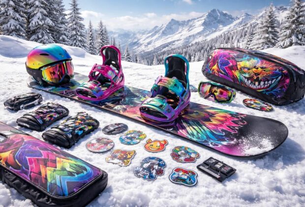 découvrez notre kit déco pour snowboard avec les accessoires essentiels pour personnaliser votre planche et affirmer un style unique sur les pistes.
