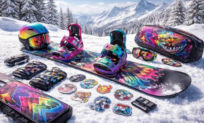 découvrez notre kit déco pour snowboard avec les accessoires essentiels pour personnaliser votre planche et affirmer un style unique sur les pistes.