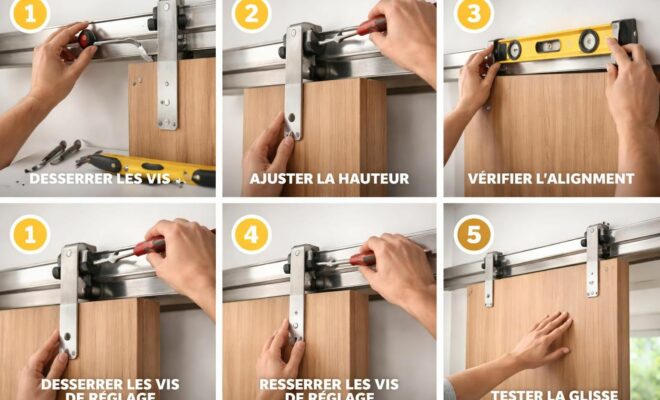 apprenez à régler facilement votre porte coulissante sur rail en 5 étapes simples avec notre guide pratique, pour un fonctionnement optimal et sans effort.
