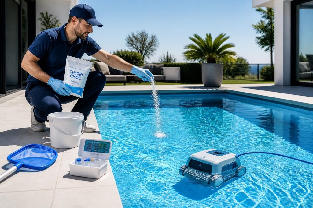 découvrez les meilleures pratiques pour utiliser efficacement le chlore choc et le robot piscine afin d'assurer une eau propre et saine toute l'année.