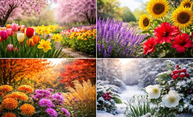 découvrez les noms des fleurs et plantes qui épanouissent chaque saison pour embellir votre jardin toute l'année.