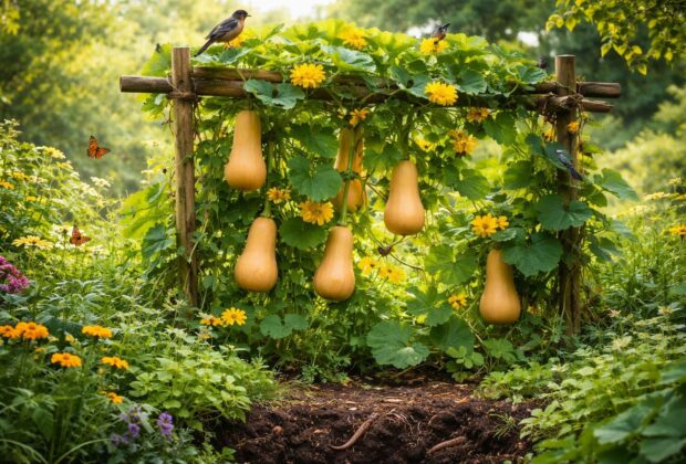 découvrez comment la culture verticale de la courge butternut peut favoriser la biodiversité dans votre jardin tout en optimisant l'espace et la santé des plantes.