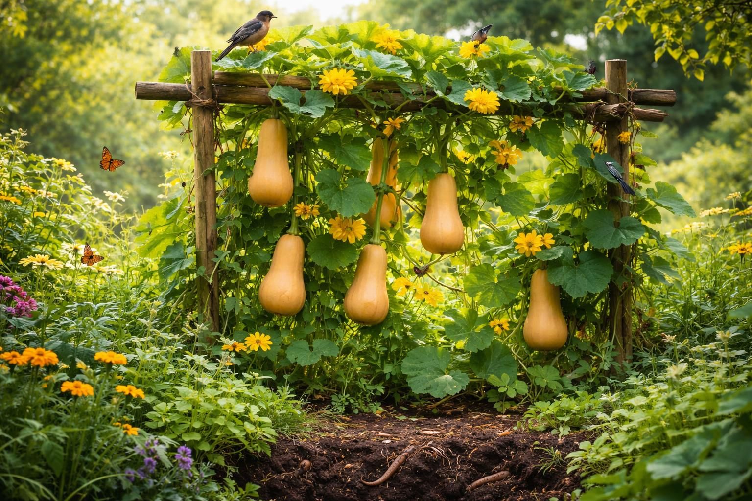 découvrez comment la culture verticale de la courge butternut peut favoriser la biodiversité dans votre jardin tout en optimisant l'espace et la santé des plantes.
