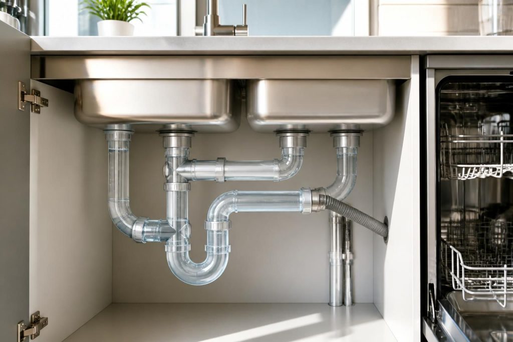 apprenez à optimiser le schéma d'évacuation de votre évier et lave-vaisselle pour éviter les bouchons et assurer un drainage efficace et durable.