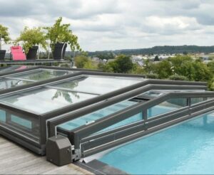 abri de piscine mi-haut