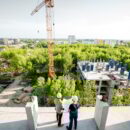 Construction site with workers