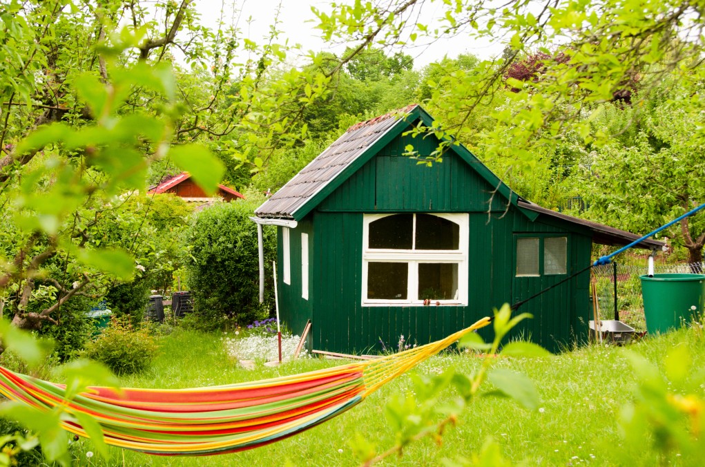 maison en bois jardin