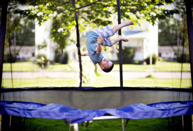 trampoline sécurisé